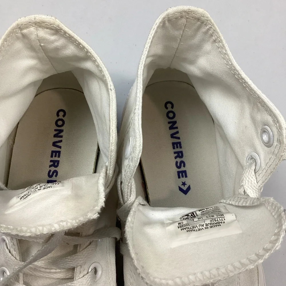 Converse White High Top AS Chuck Taylor Sneakers Womens 9 Mens 7